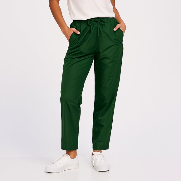 Yellow The Label Pants Size XS Forest Green Drawstring Straight Leg Minimalist - Picture 1 of 11